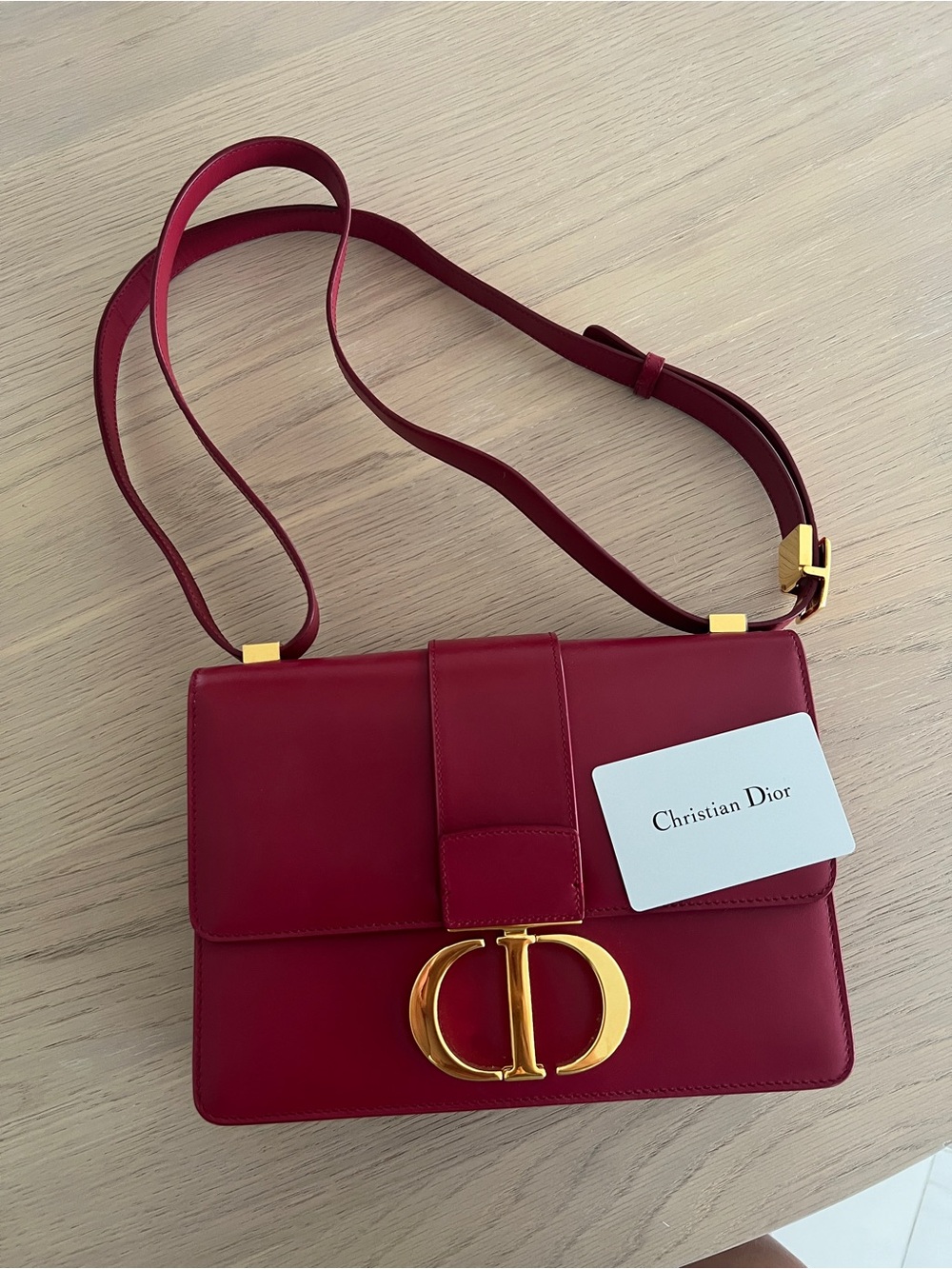 Christian Dior 30 Montaigne Box Bag Red Calfskin - Picture 3 of 9